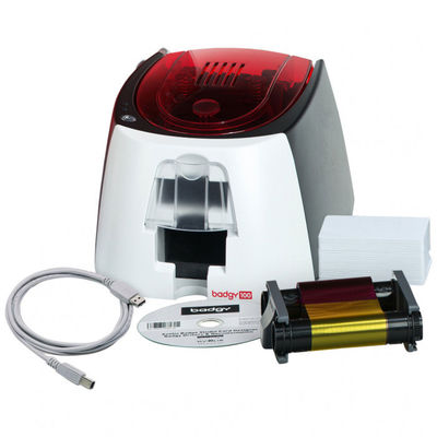 طابعة Evolis Badgy 100/200 الطابعة الحرارية الطباعة المباشرة بطاقة هوية PVC طابعة بطاقة هوية مع جانب واحد